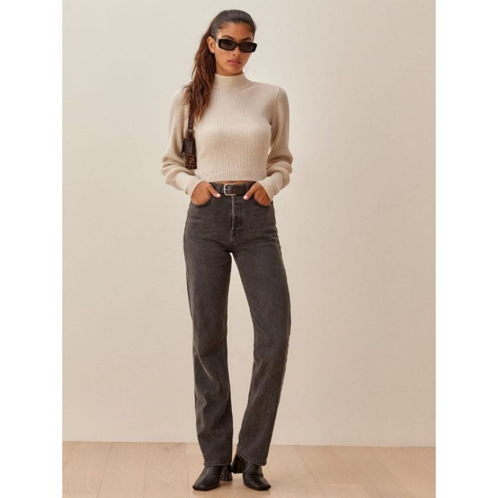 Reformation Cynthia High Rise Straight Long Jeans Seine Size 23